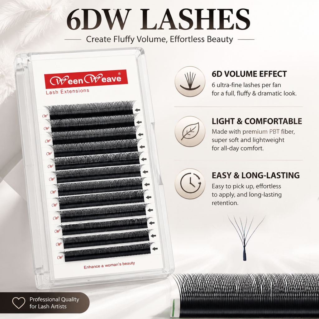 Eyelash Extension Logo - WeenWeave-extensiones de pestañas estilo 6D W,