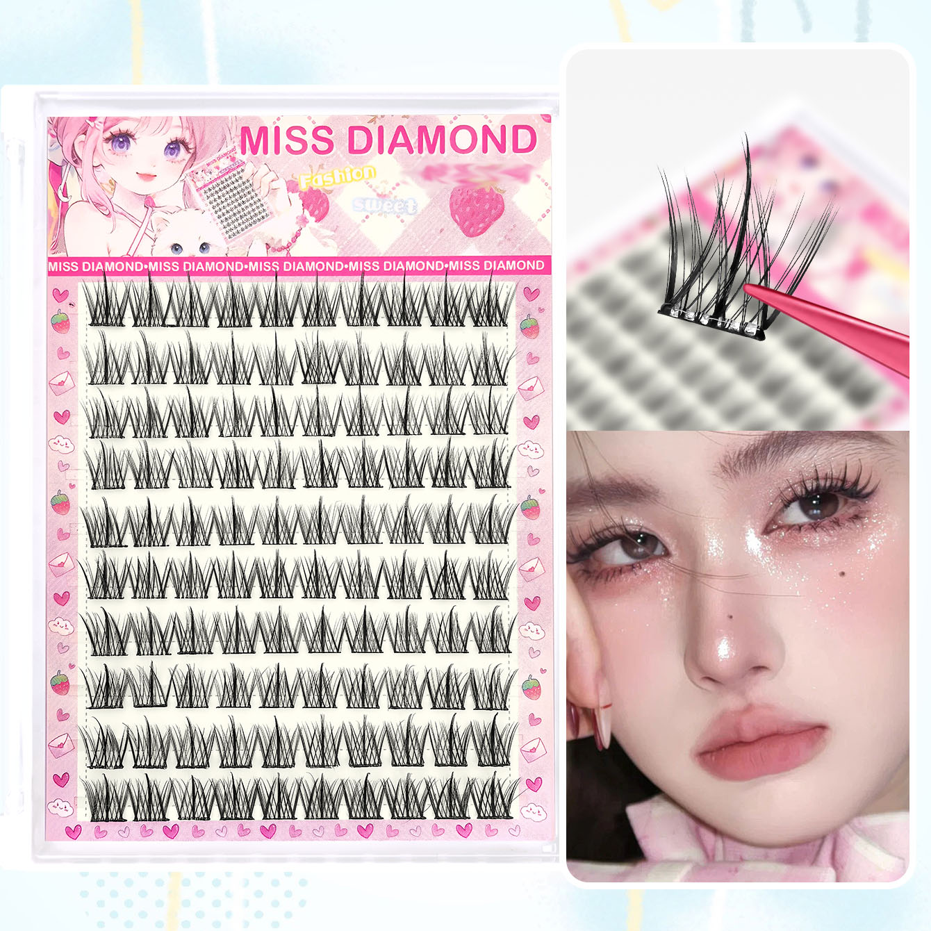Eyelash Extension Single Lash - Pestañas Postizas Grandes de 10 Filas,