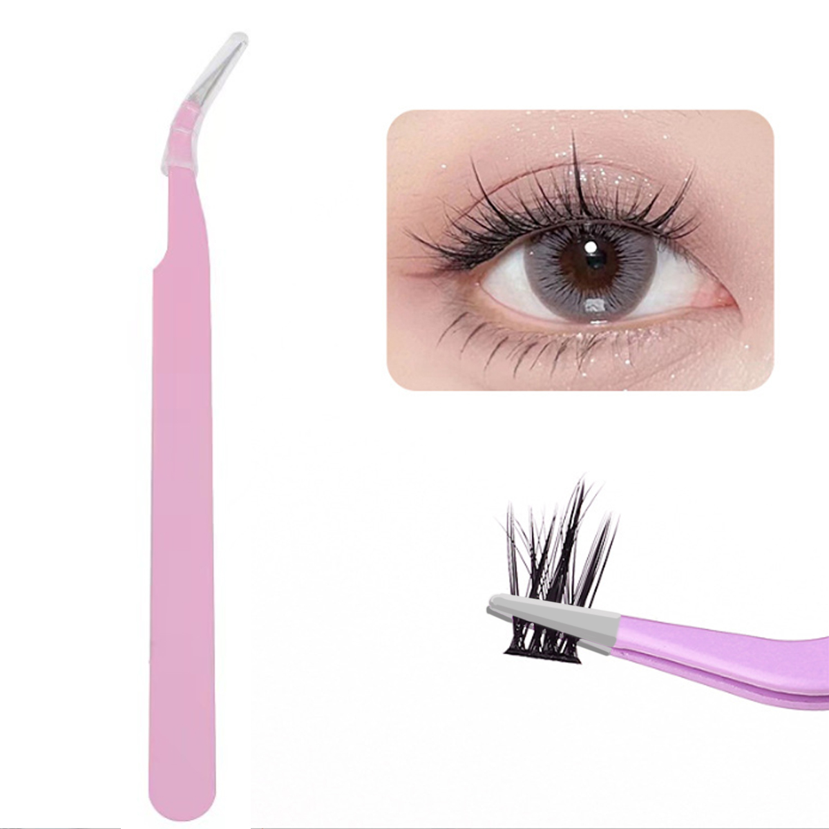Eyelash Extension Process - Pinzas para pestañas postizas de precisión