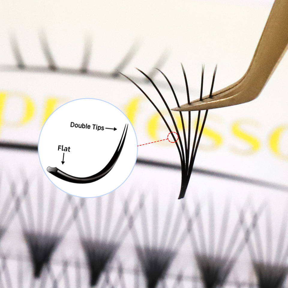 Eyelash Extension Korean - Abanico de pestañas plano prefabricado 3D